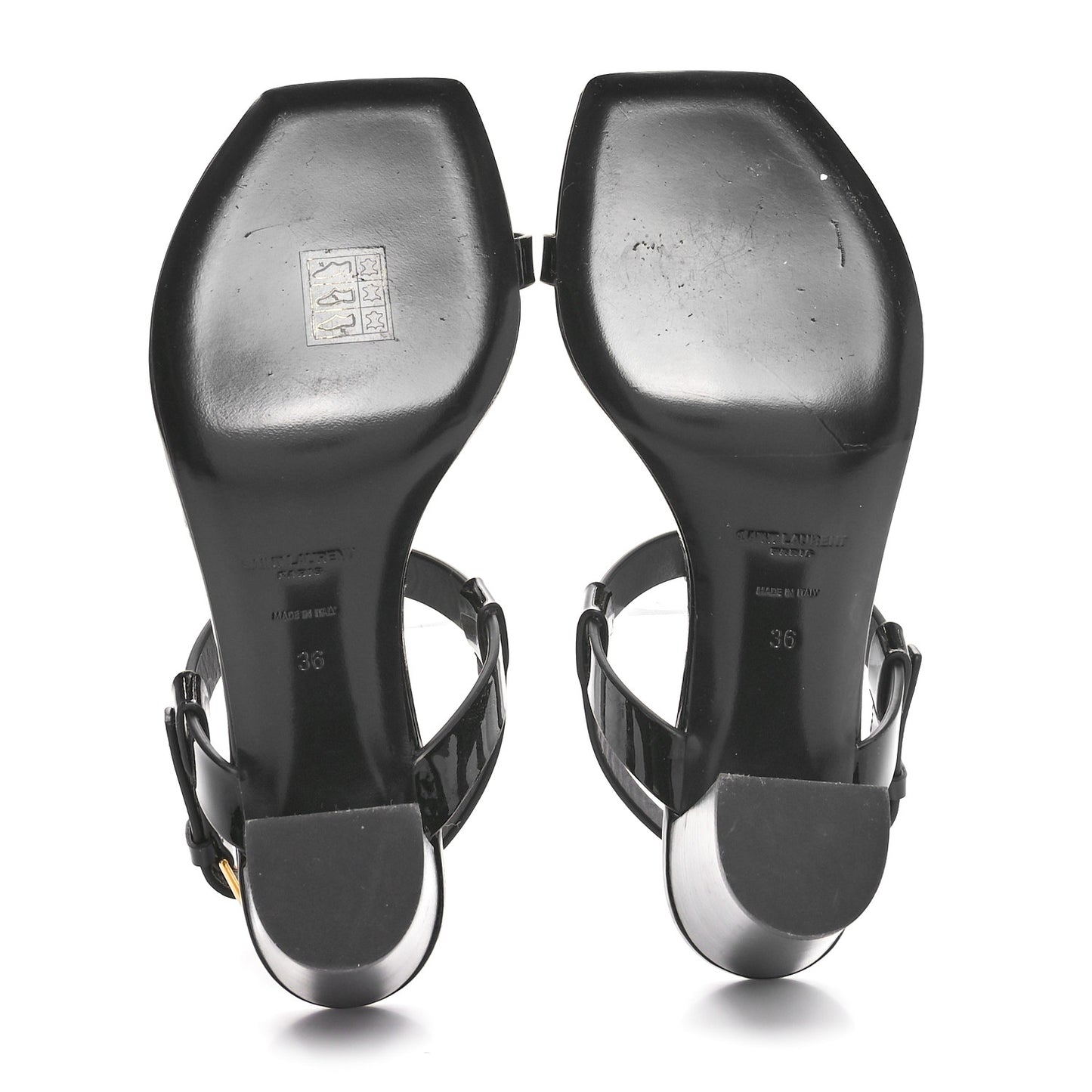 Patent Calfskin Cassandra 75 Sandals 36 Black