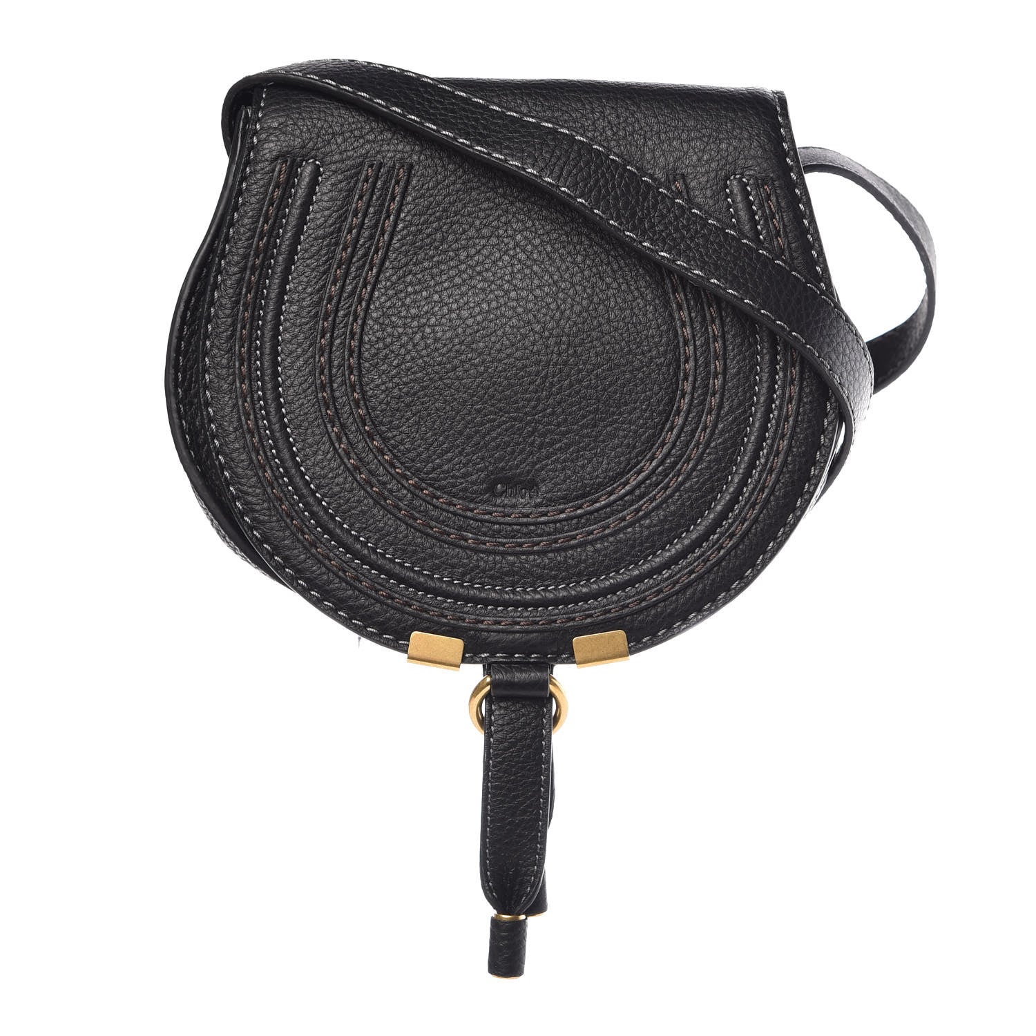 Chloe Calfskin Mini Marcie Round Crossbody Bag Black 1 of 9