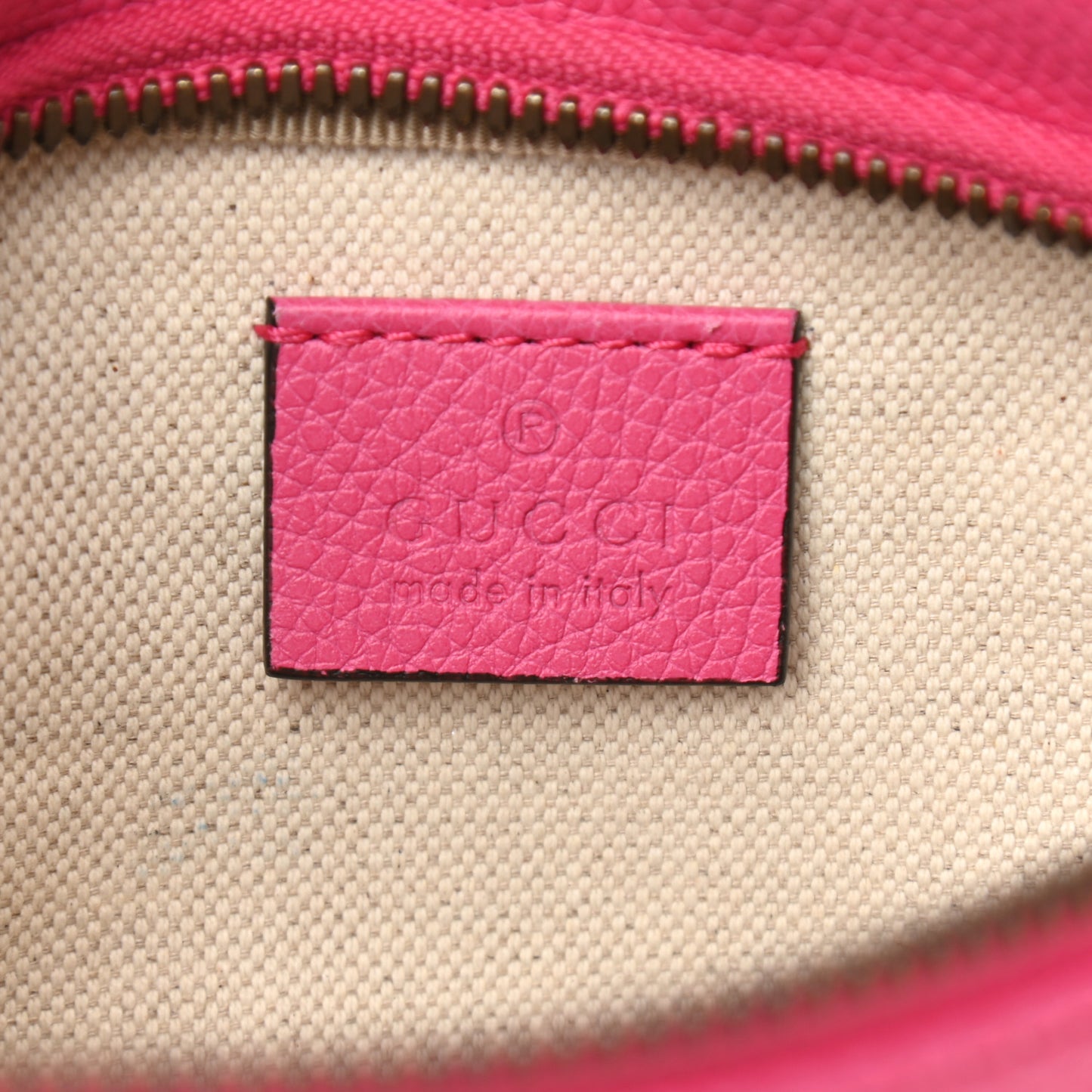 Grained Calfskin Small Logo Belt Bag Box Pink Green