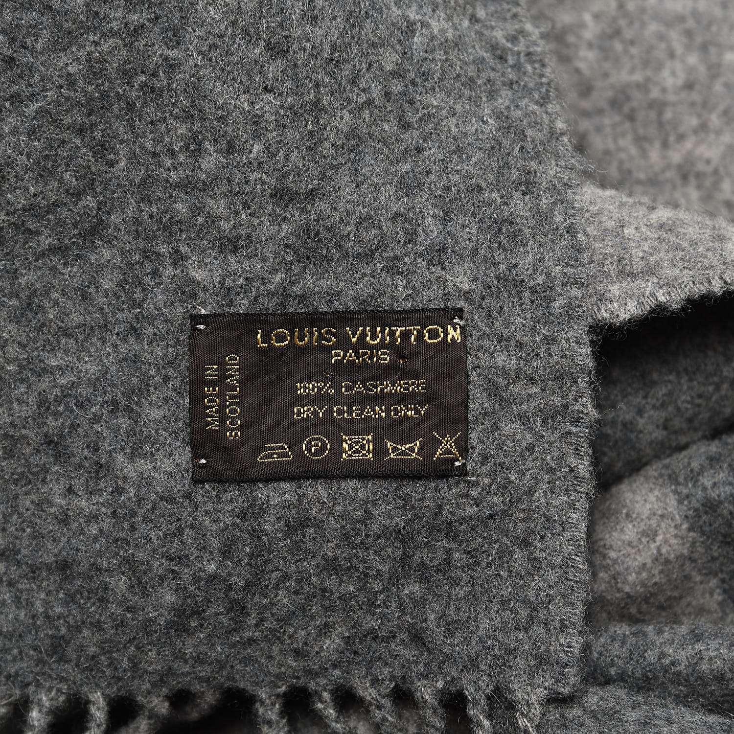 Louis Vuitton Cashmere Baroda Fringe Scarf Grey 4 of 4