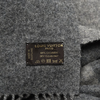 Louis Vuitton Cashmere Baroda Fringe Scarf Grey 4 of 4