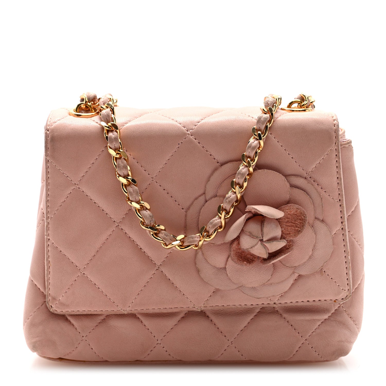 Chanel Lambskin Camellia Mini Flap Pink 1 of 9