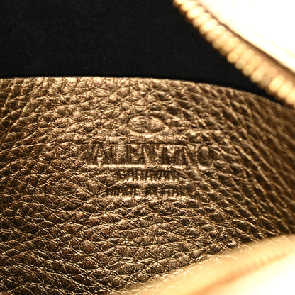 Valentino Garavani Metallic Pebbled Calfskin Rockstud Camera Crossbody Bag Gold 6 of 9