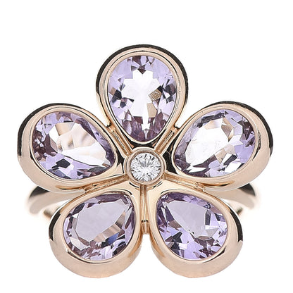 Tiffany 18K Rose Gold Diamond Amethyst Sparklers Flower Ring 46 3.75 1 of 6