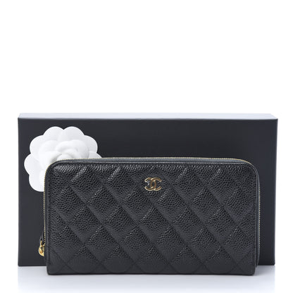 Chanel Caviar Quilted Large Gusset Zip Around Wallet Black 9 of 9