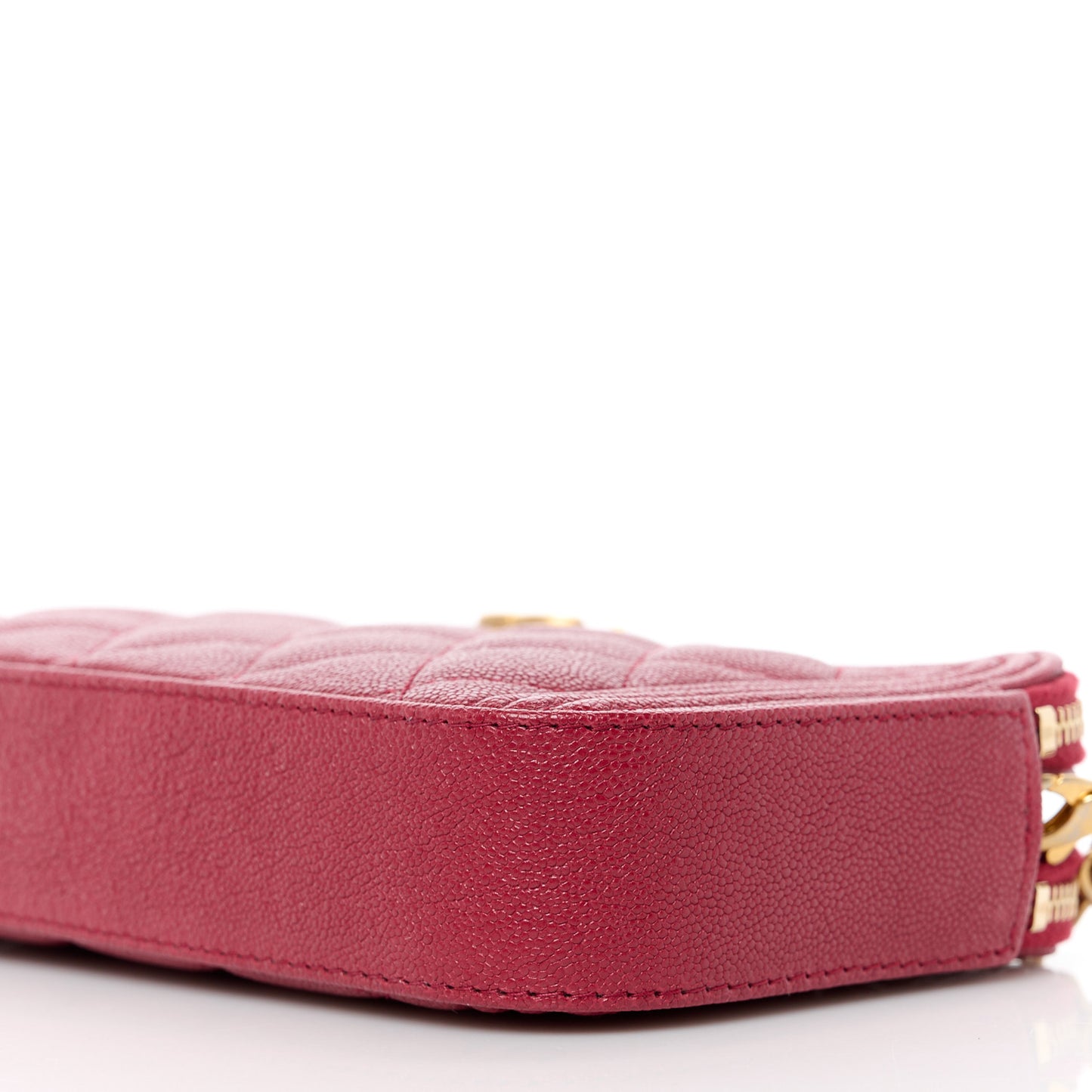 Caviar Quilted Small Boy Clutch With Chain Burgundy