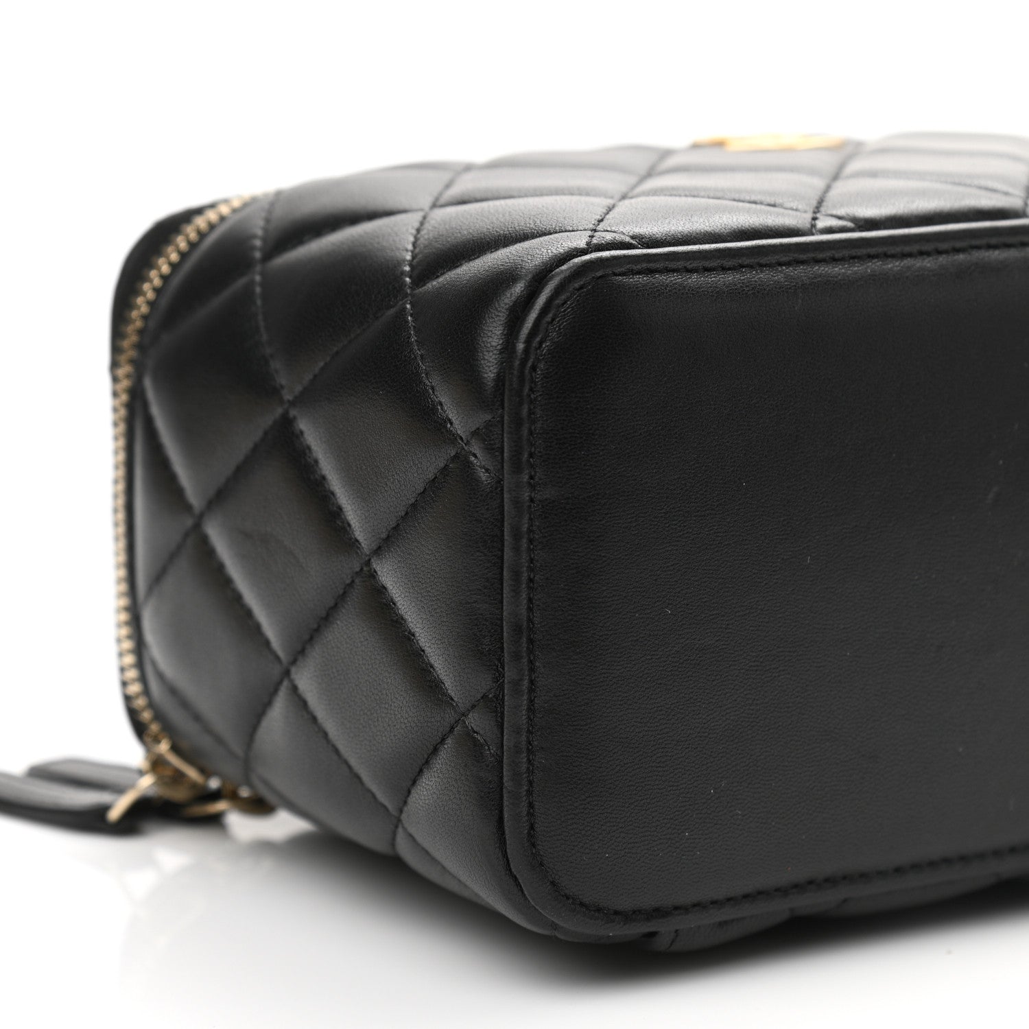 Chanel Lambskin Quilted Small Top Handle Vanity Case With Chain Black 9 of 11