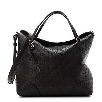 Gucci Guccissima Medium Bree Foldover Tote Chocolate 1 of 10