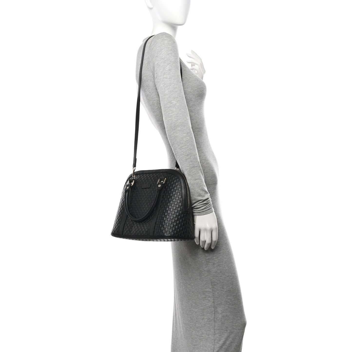 Microguccissima Medium Dome Bag Black