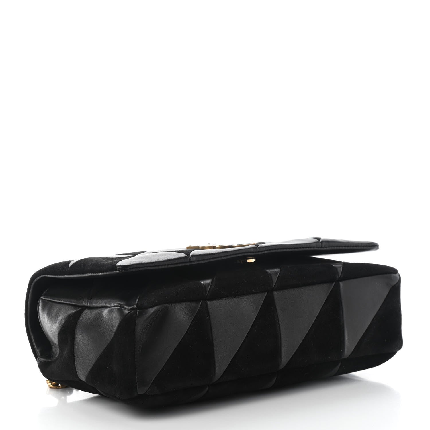 Saint Laurent Lambskin Suede Patchwork Monogram Medium Jamie Black 4 of 9