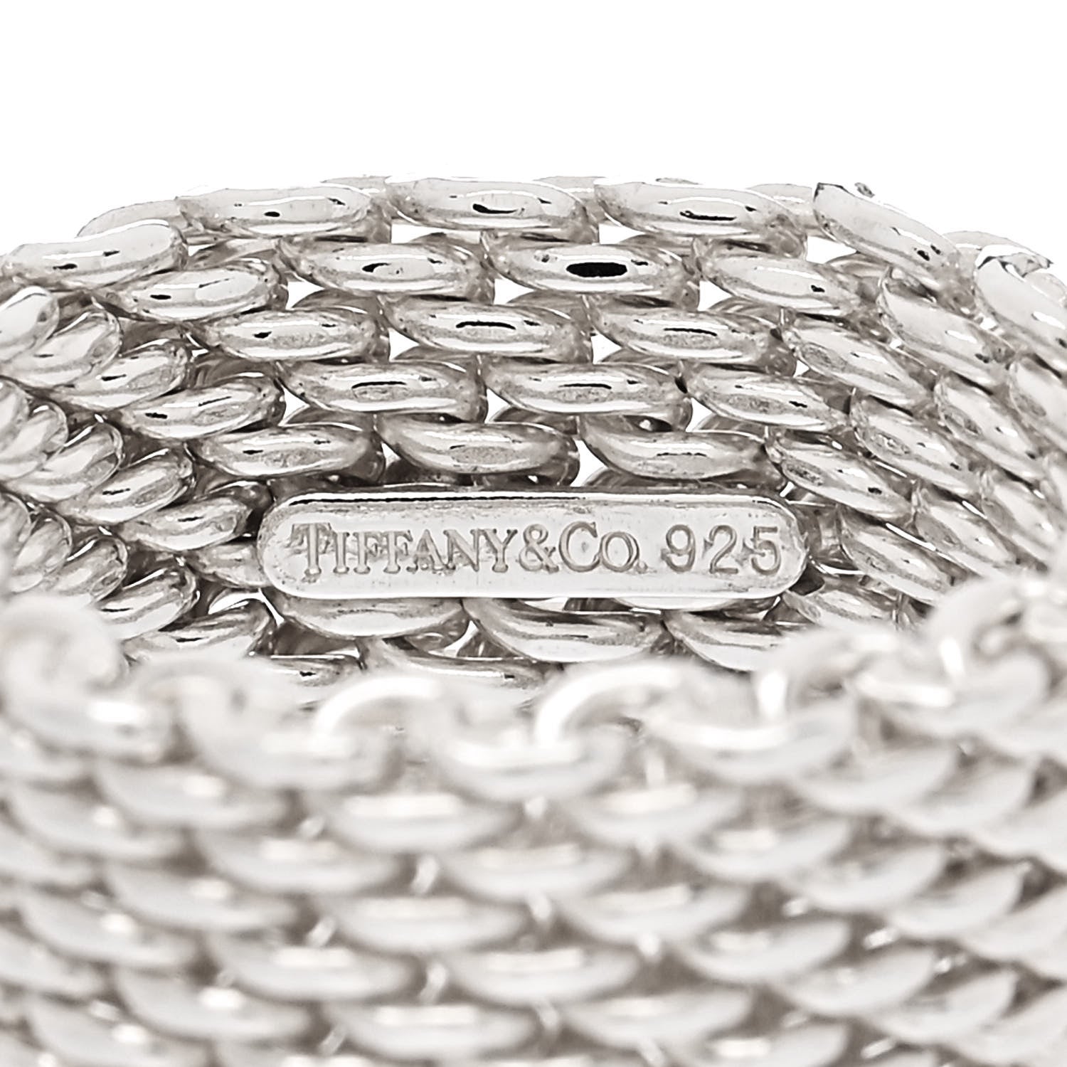 Tiffany Sterling Silver Somerset Mesh Ring 54 7 4 of 4