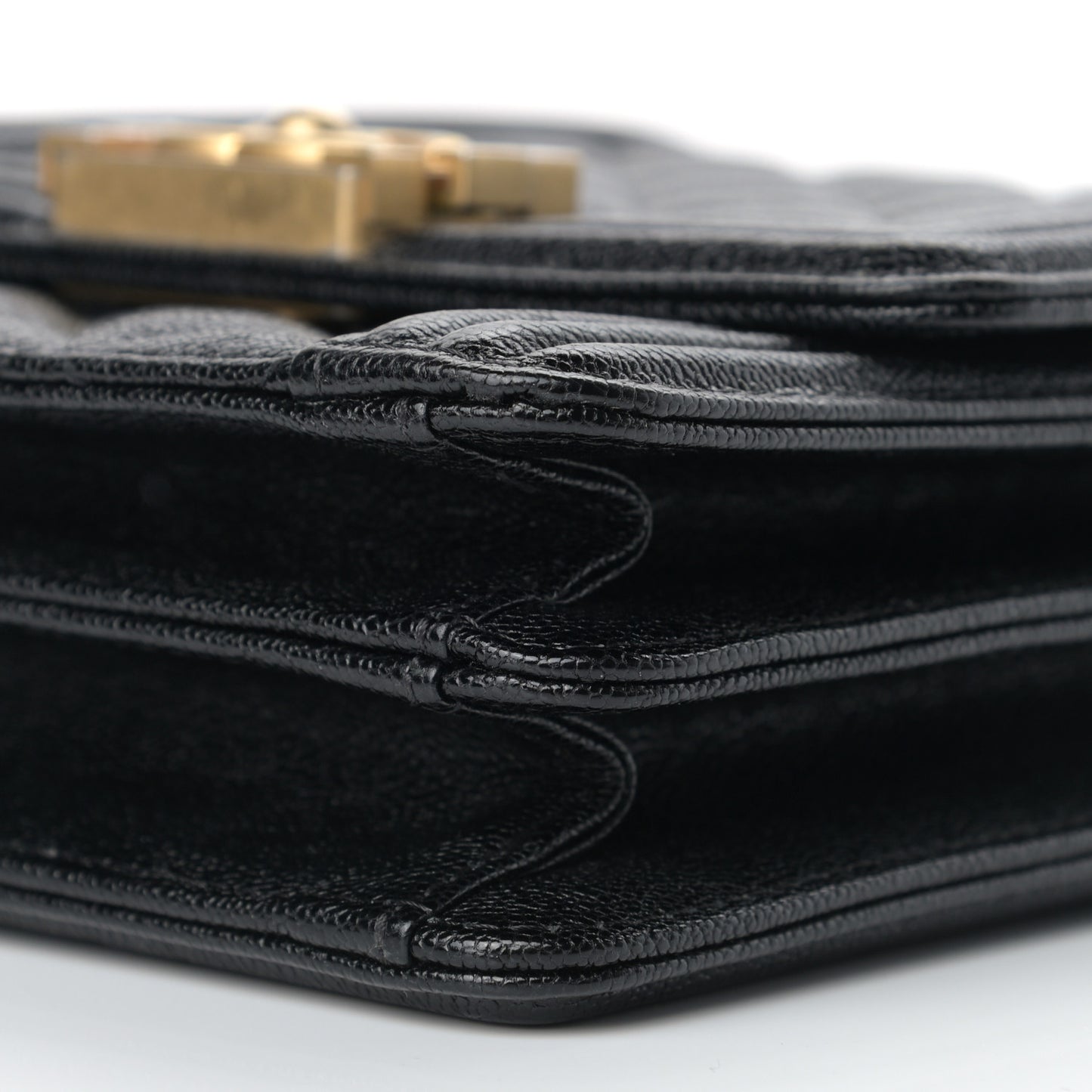 Caviar Quilted North South Boy Flap Black