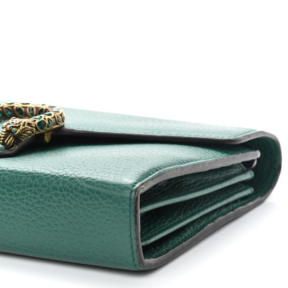 Gucci Calfskin Mini Dionysus Chain Wallet Emerald 8 of 10