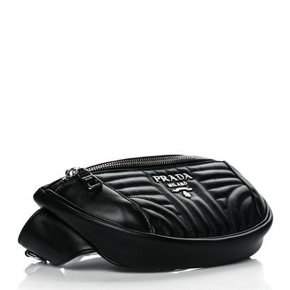 Prada Soft Calfskin Impunture Diagramme Belt Bag Black 4 of 11