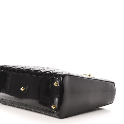 Christian Dior Patent Cannage Large Lady Dior Black 12 of 15