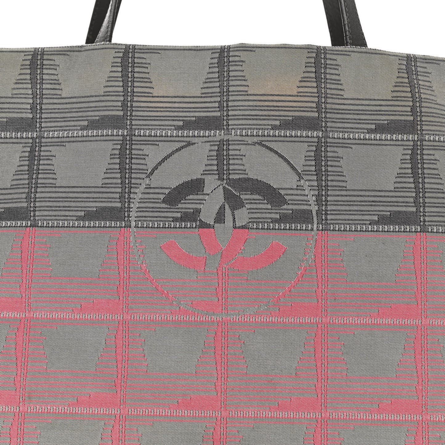 Nylon Travel Shopping Tote Pink Grey