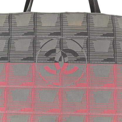 Chanel Nylon Travel Shopping Tote Pink Grey 12 of 12