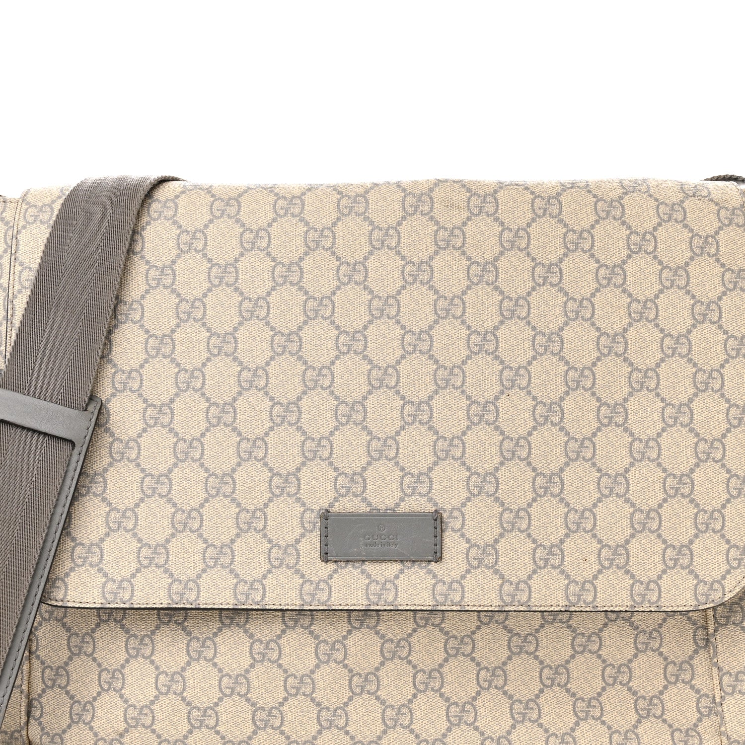 Gucci GG Plus Monogram Messenger Diaper Bag Ecru Grigio 9 of 13