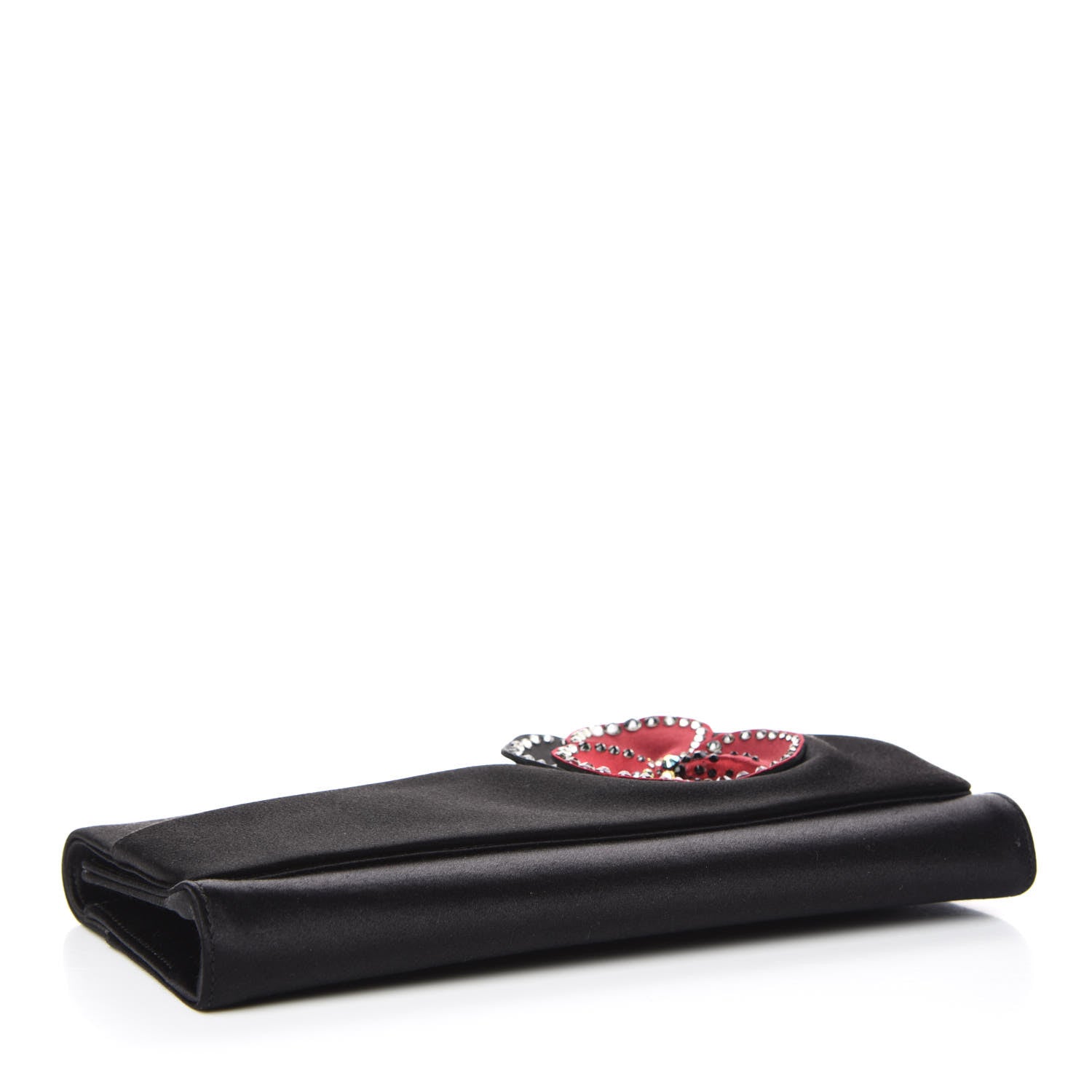 Christian Louboutin Satin Strass Alice Clutch Black 4 of 9
