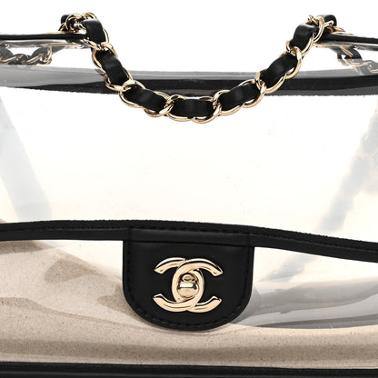 Chanel Lambskin PVC Sand By The Sea Flap With Pearl Strap Black 8 of 11