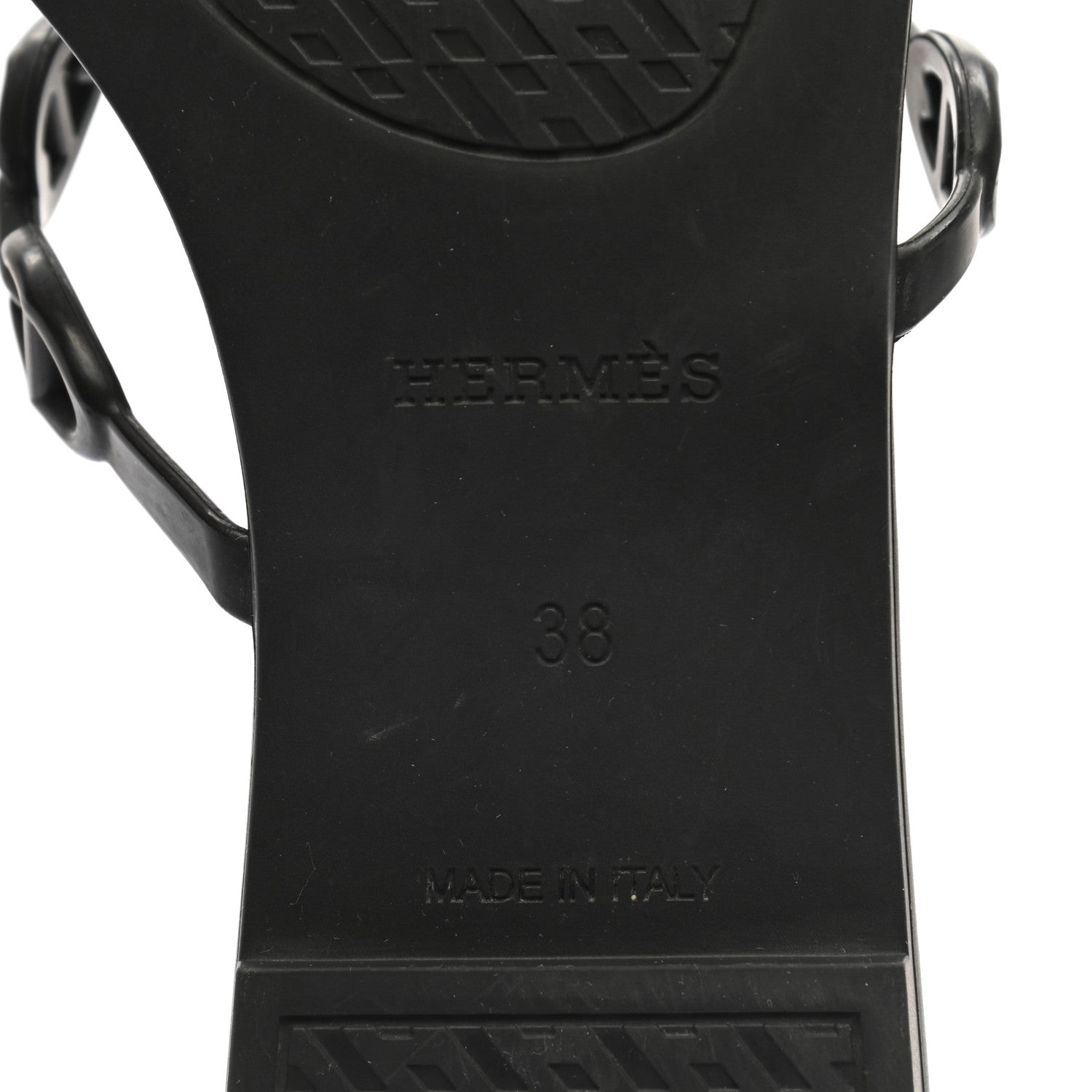 Hermes Rubber Chaine d'Ancre Rivage Sandals 38 Black 7 of 8