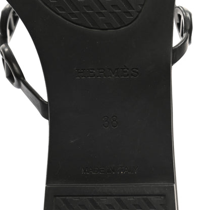 Hermes Rubber Chaine d'Ancre Rivage Sandals 38 Black 7 of 8