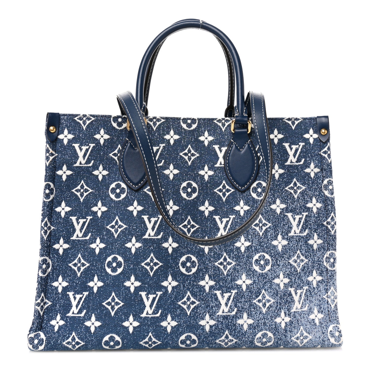 Louis Vuitton Monogram Jacquard Denim Onthego MM Bleu 1 of 9