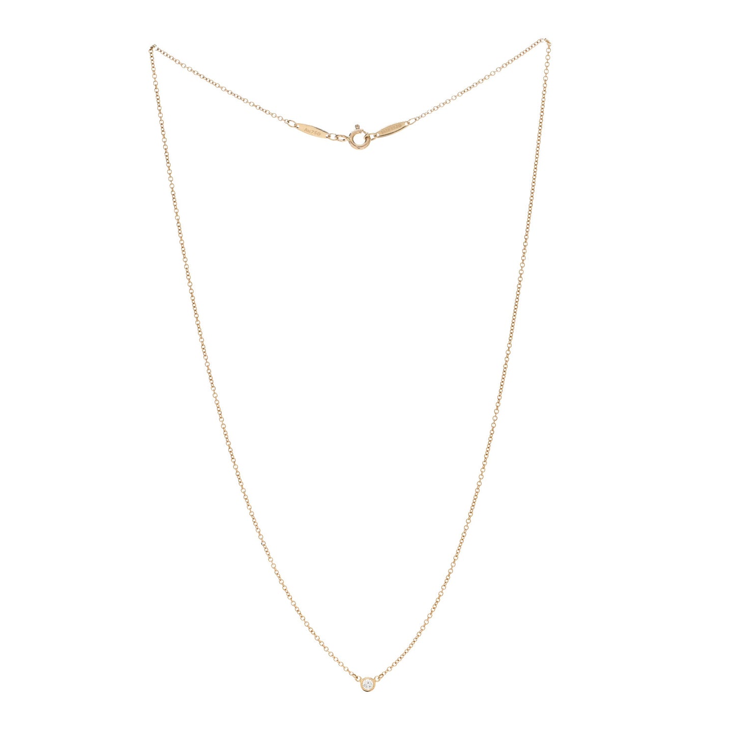 18K Yellow Gold Diamond .05ct Elsa Peretti Diamonds by the Yard Pendant Necklace
