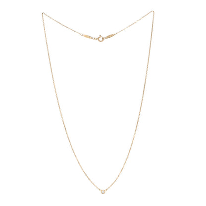 Tiffany 18K Yellow Gold Diamond .05ct Elsa Peretti Diamonds by the Yard Pendant Necklace 3 of 5