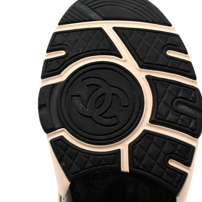 Chanel Mesh Suede Fabric Womens CC Sneakers 36 Light Pink White Black 8 of 9