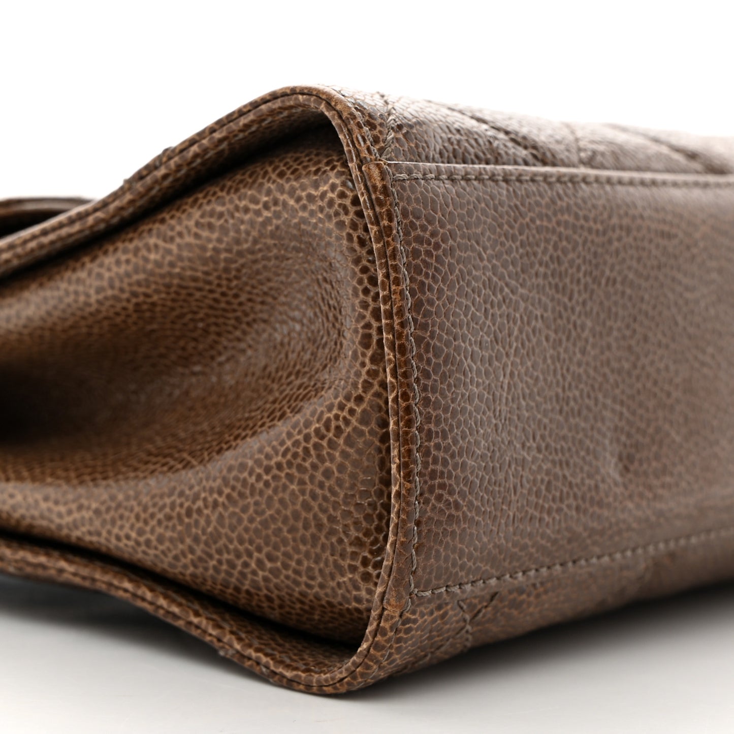 Crumpled Grained Calfskin Medium CC Crave Flap Brown