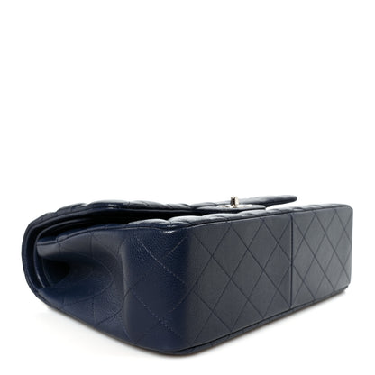 Chanel Caviar Quilted Jumbo Double Flap Navy Blue 3 of 10