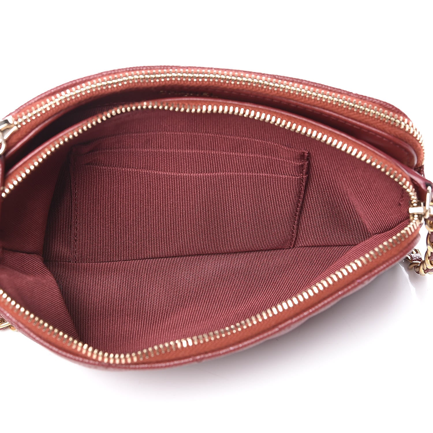 Chanel Iridescent Caviar Quilted Small Clutch With Chain Red 5 of 13