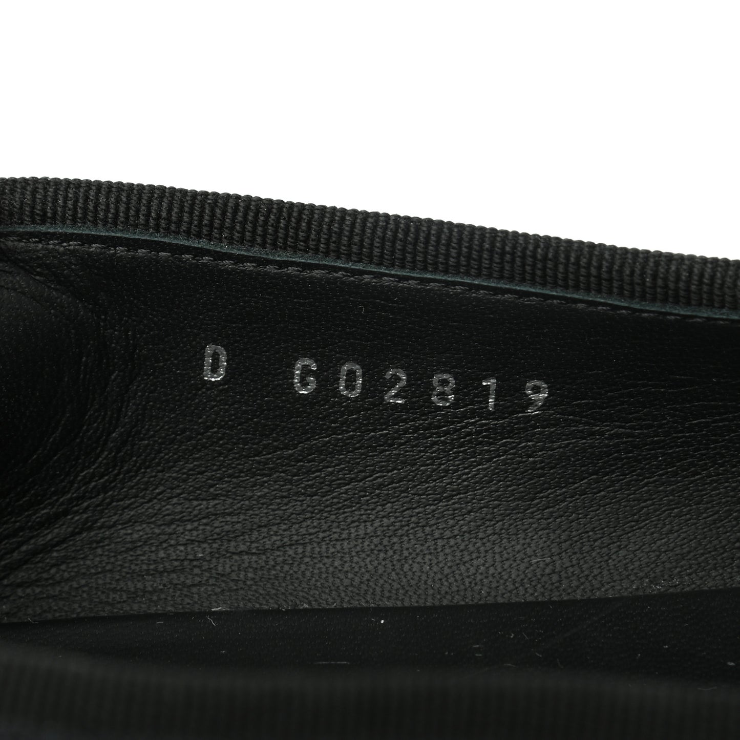 Iridescent Grained Calfskin Cap Toe Ballerina Flats 37.5 Black