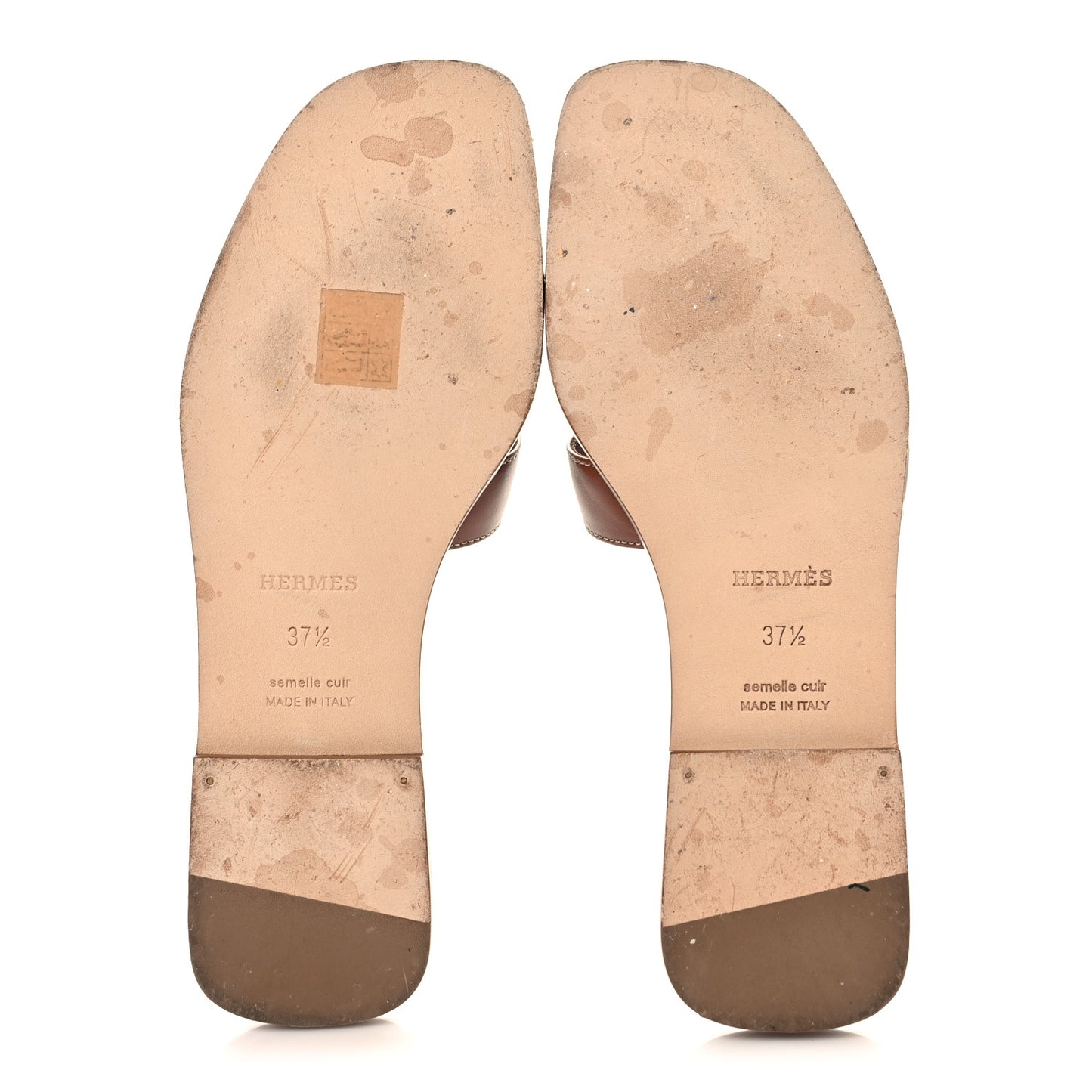 Box Calfskin Oran Sandals 37.5 Gold