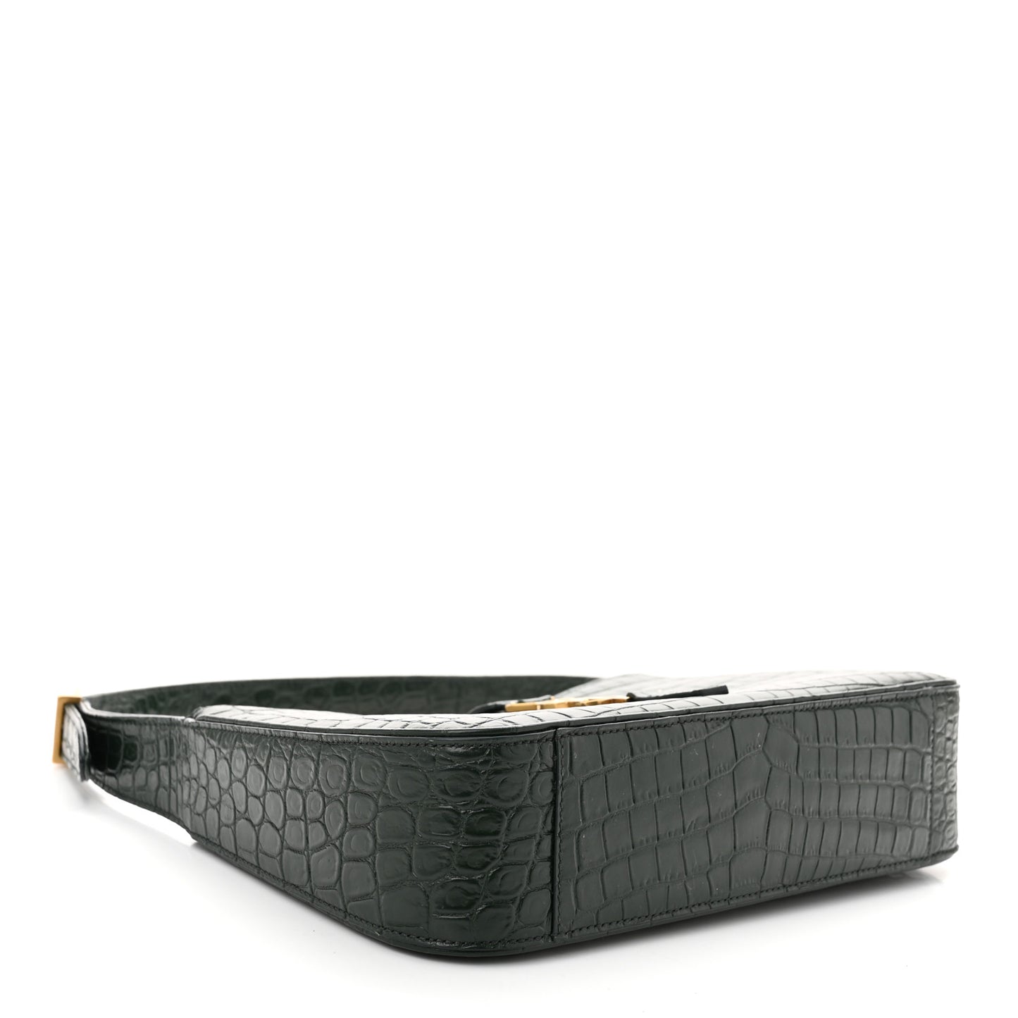 Calfskin Crocodile Embossed LE 5 A 7 Hobo Vert Fonce