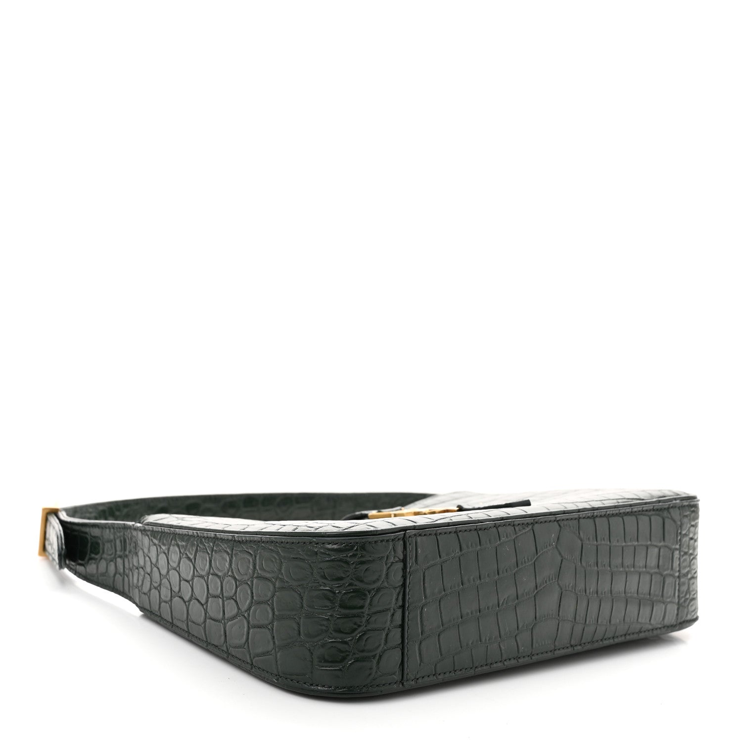 Saint Laurent Calfskin Crocodile Embossed LE 5 A 7 Hobo Vert Fonce 4 of 10