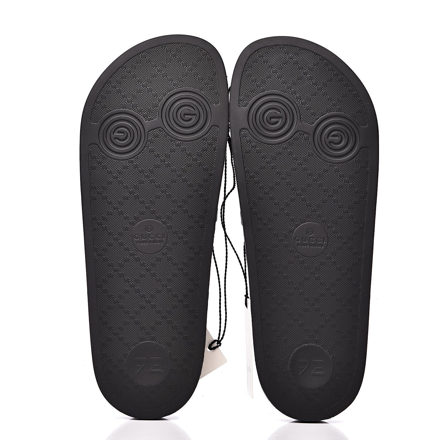 Gucci Rubber Web Mens Pool Slide Sandals 8 Black Mystic White Hibiscus Red Marine 5 of 7