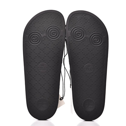 Gucci Rubber Web Mens Pool Slide Sandals 8 Black Mystic White Hibiscus Red Marine 5 of 7