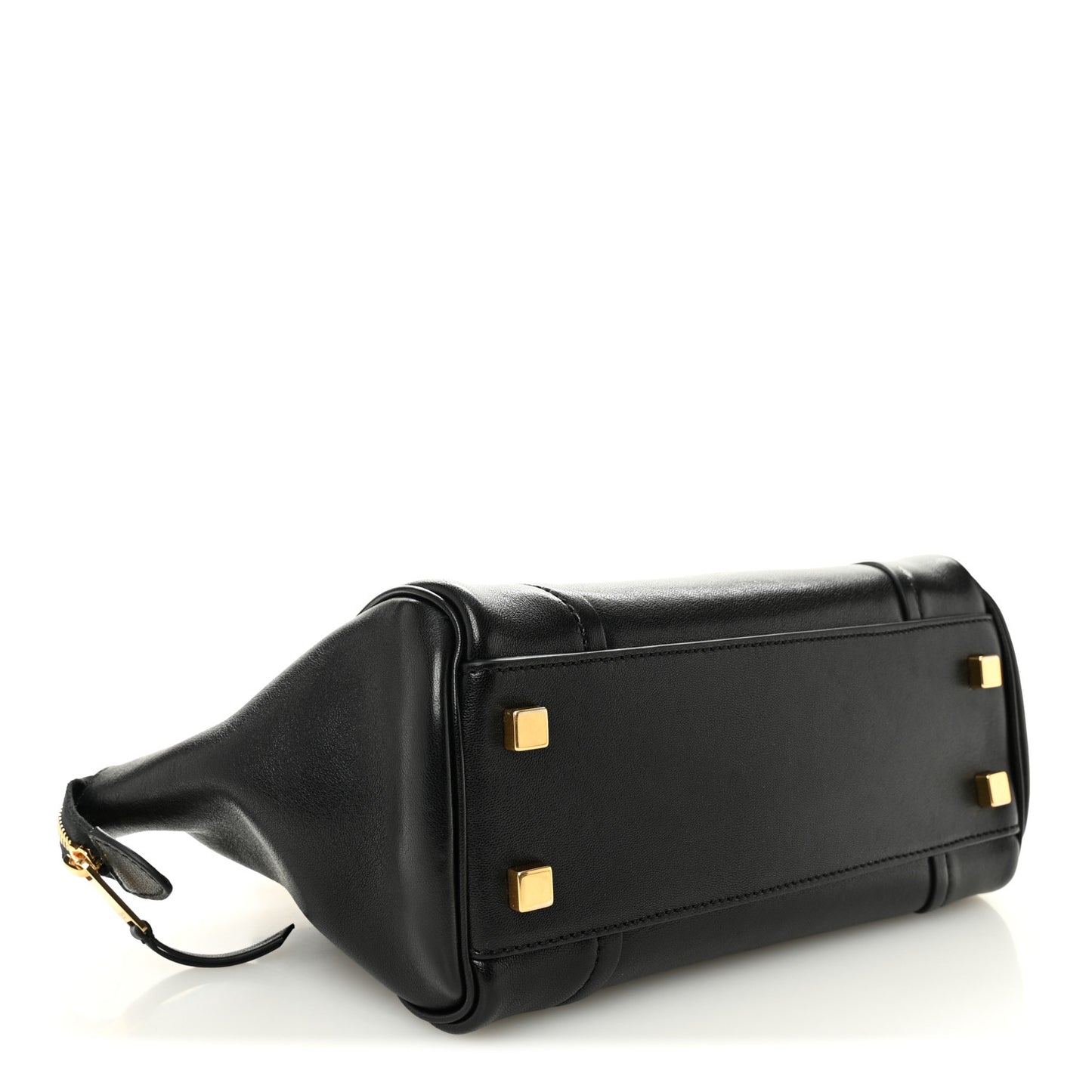 Supple Shiny Lambskin Little New Luggage Black