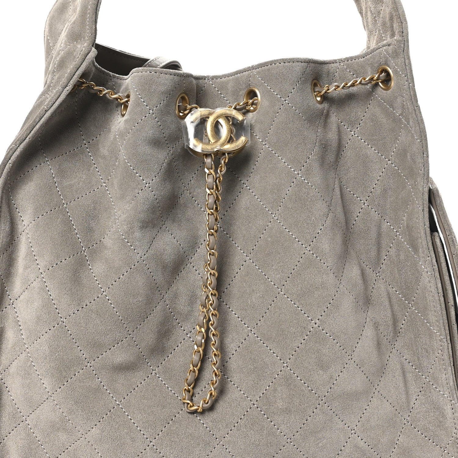 Chanel Suede Quilted Medium Chanel 25 Handbag Grey 9 of 11