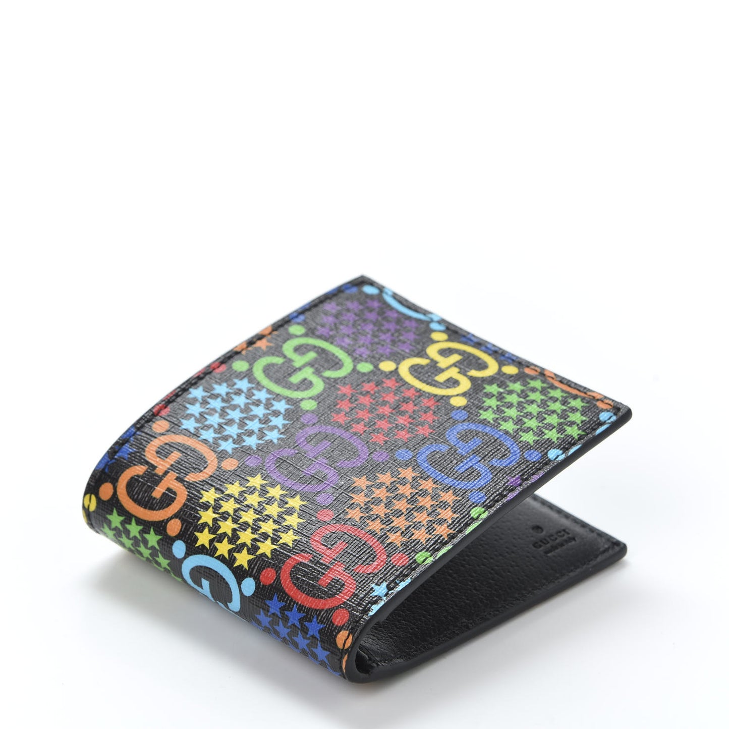 GG Supreme Monogram Psychedelic Bi-Fold Wallet Black Multicolor