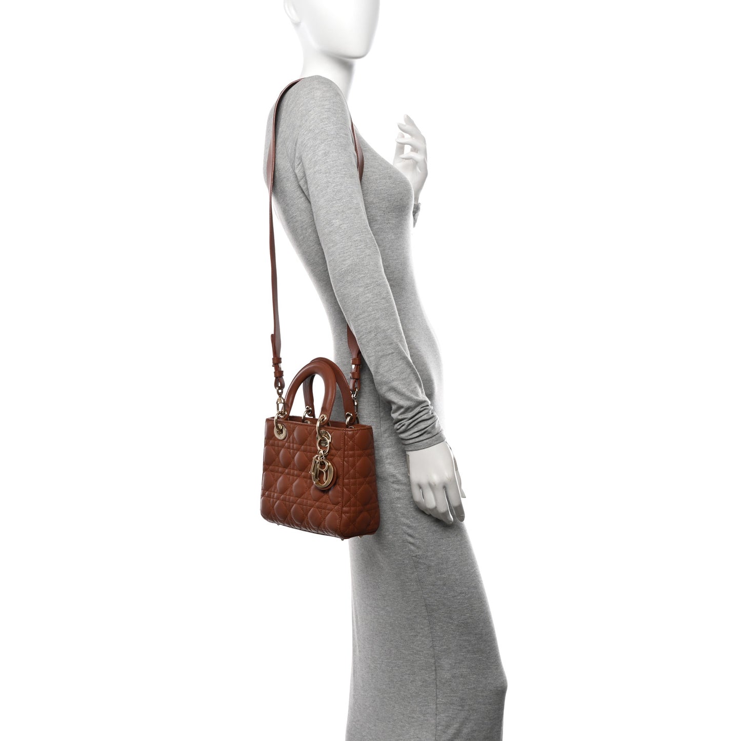 Calfskin Cannage Small My ABCDior Lady Dior Tan