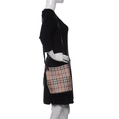 Burberry Haymarket Check Colours Small Lorne Bucket Crossbody Black 2 of 8