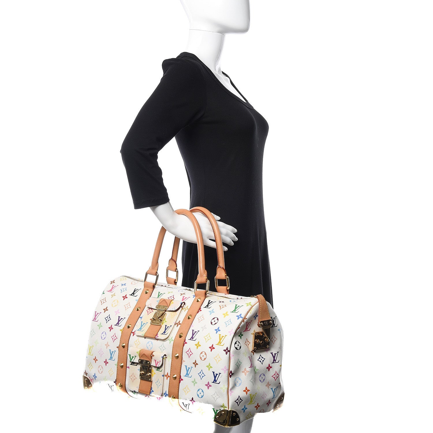 Louis Vuitton Monogram Multicolor Keepall 45 White 2 of 9