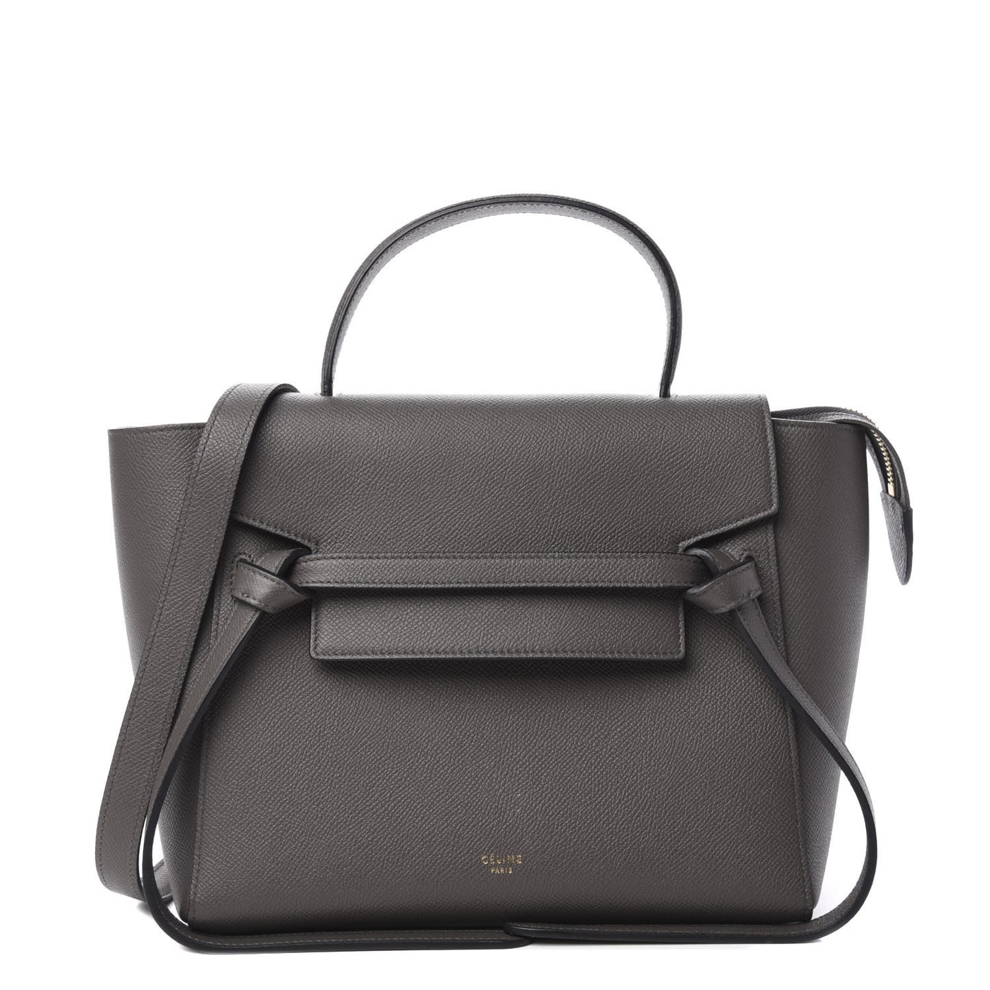 Grained Calfskin Micro Belt Bag Grey
