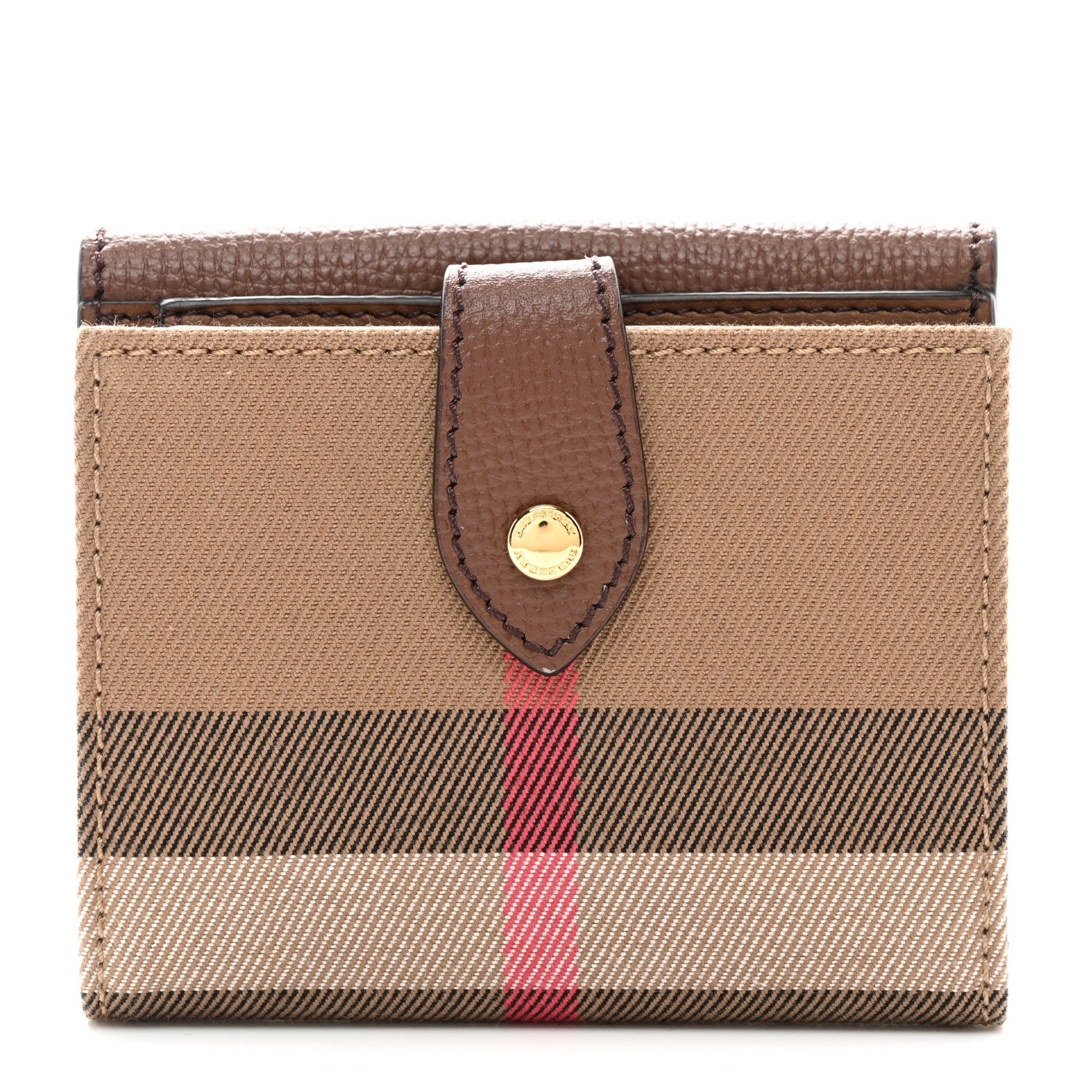 Burberry House Check Luna French Wallet Brown 1 of 8