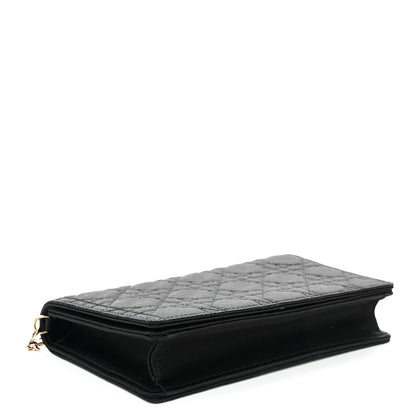 Christian Dior Satin Cannage Lady Dior Convertible Clutch Black 4 of 10