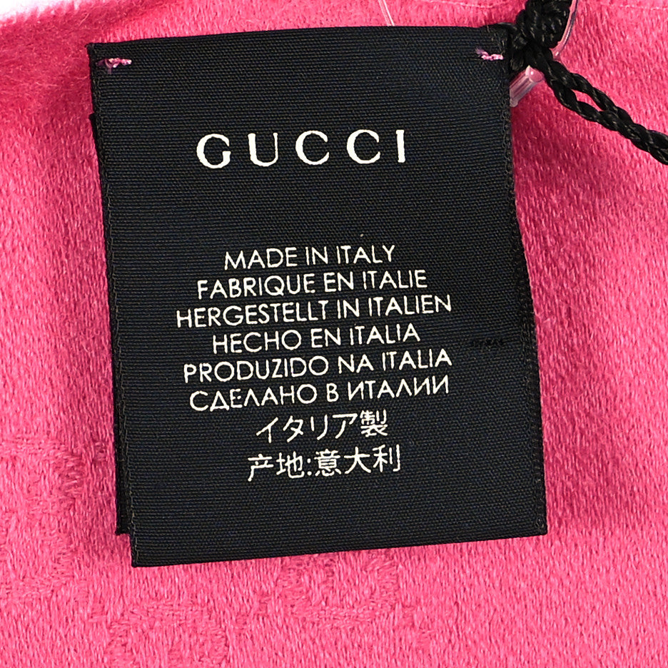 Cashmere GG Monogram Gem Lux Scarf Fuxia