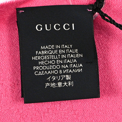 Gucci Cashmere GG Monogram Gem Lux Scarf Fuxia 3 of 3